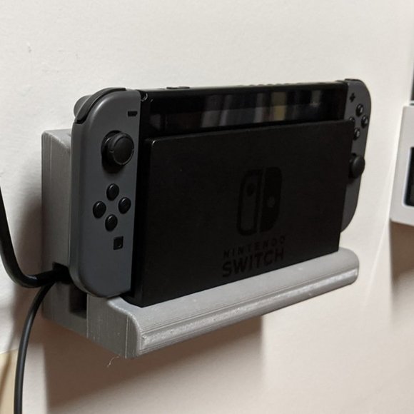 Nintendo Switch Wall Mount Thick Durable Rigid Plastic Snug Console Fit Shelf - Picture 8 of 9